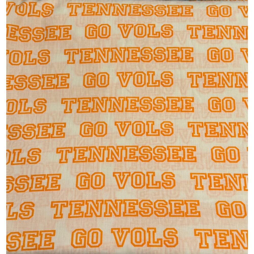 Vintage 6 continuous yards TENNESSEE GO VOLS UT UofT cotton fabric QUILTING